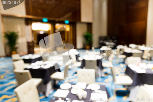 Image of Blur view with light bokeh of restaurant