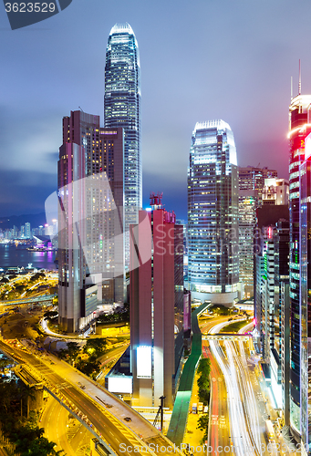 Image of Hong kong city at night