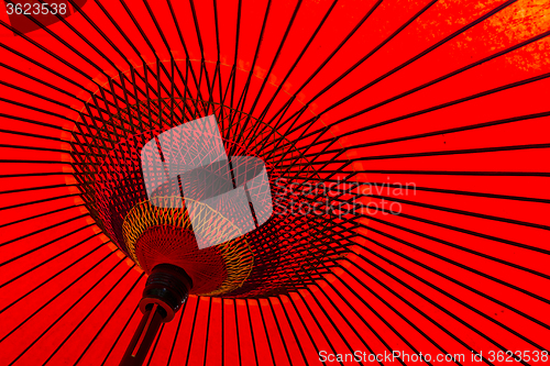 Image of Japanese traditional red umbrella