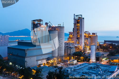 Image of Cement Plant during sunset