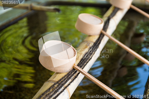 Image of Japanese Purification Fountain in Shinto Temple