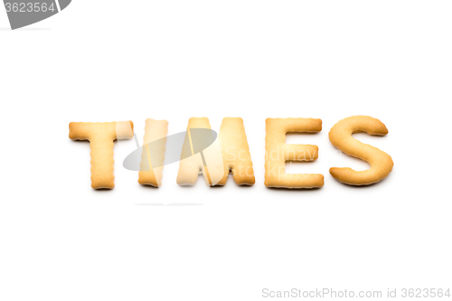 Image of Word times cookie isolated on white background 