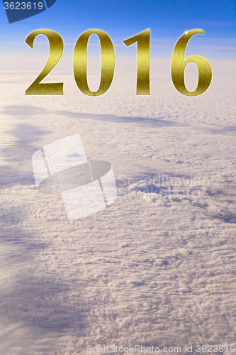 Image of Golden Happy New Year 2016 High Above The Clouds 