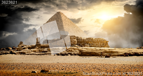 Image of Clouds over pyramid