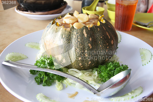 Image of Chinese soup in pumpkin