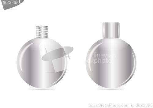 Image of open and closed silver bottle