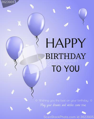 Image of birthday card with balloons