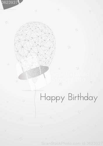 Image of birthday card with linear balloon