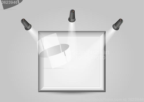 Image of three lights and silver frame