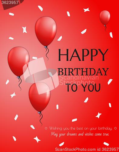 Image of birthday card with balloons