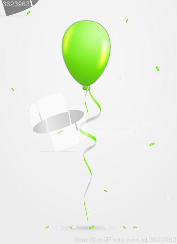 Image of balloon and confetti