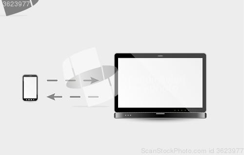 Image of computer and laptop