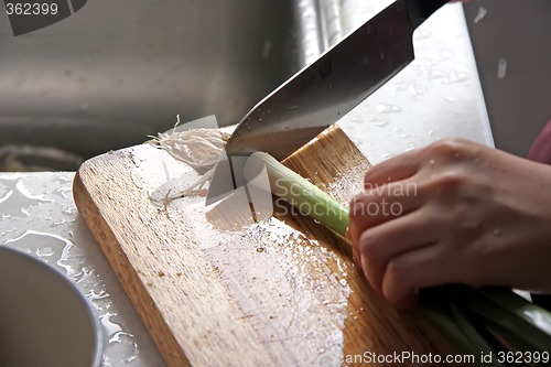 Image of Slicing leeks