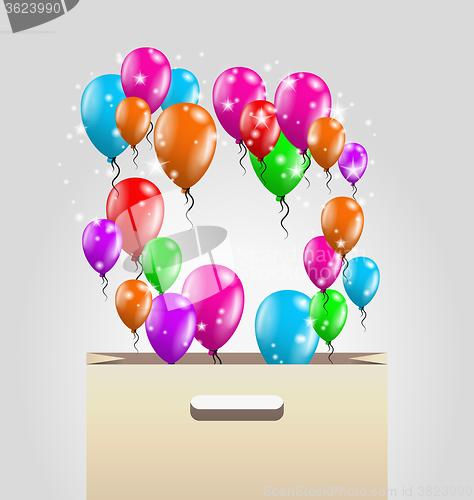 Image of shopping paper bag and balloons