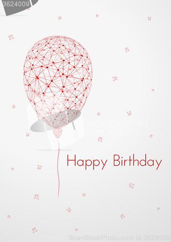 Image of birthday card with linear balloon