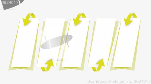 Image of arrows and papers with shadow, collection