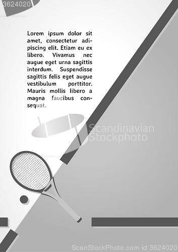 Image of tennis racket symbol dark infographics