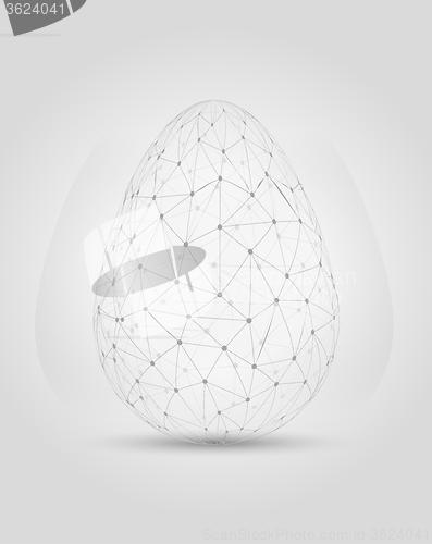 Image of egg created from messy connected dots