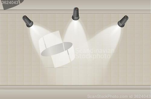 Image of three lights and wall