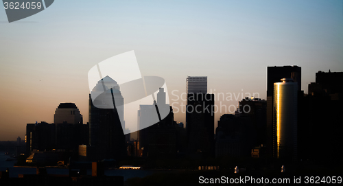Image of Downtown Manhattan at sunset