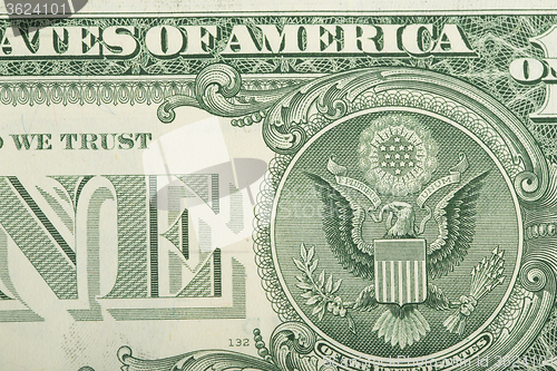 Image of macro of US dollar money banknote