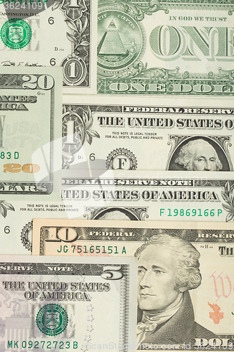 Image of USA dollar money banknotes background