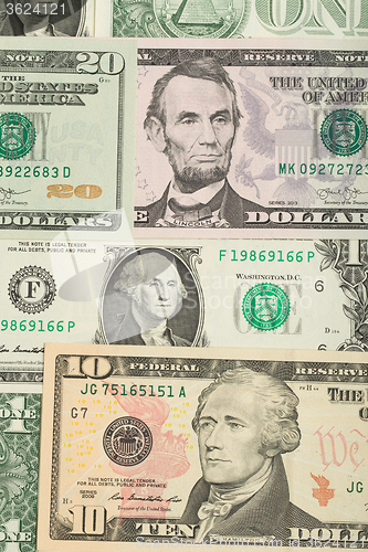 Image of USA dollar money banknotes background