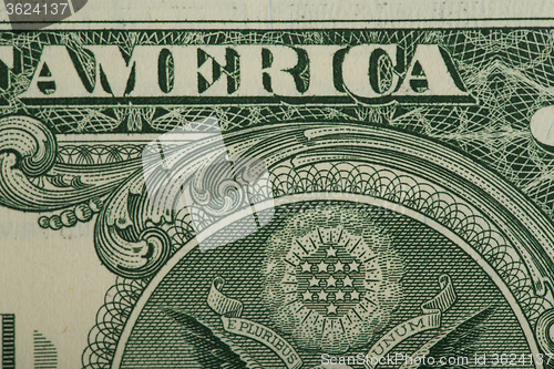 Image of macro of US dollar money banknote