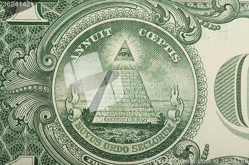 Image of macro of US dollar money banknote