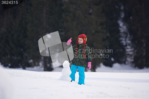 Image of boy making snowman