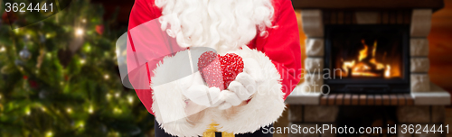 Image of close up of santa claus with heart shape