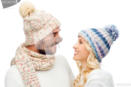 Image of smiling couple in winter clothes