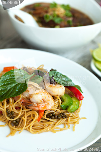 Image of Thai Shrimp Dish with Noodles