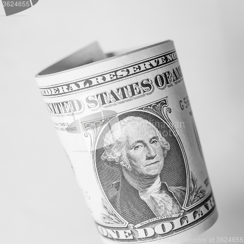Image of Black and white Dollar notes 1 Dollar