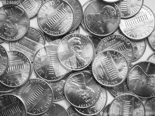 Image of Black and white Dollar coins background
