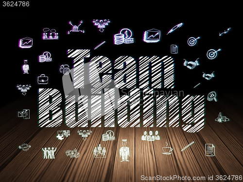 Image of Finance concept: Team Building in grunge dark room