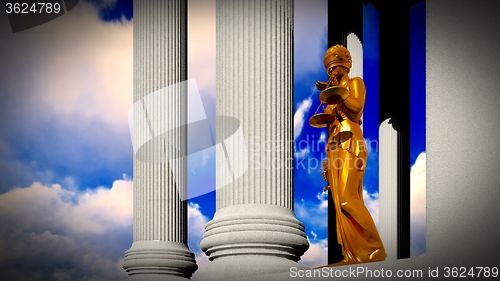 Image of Themis - lady of justice in court