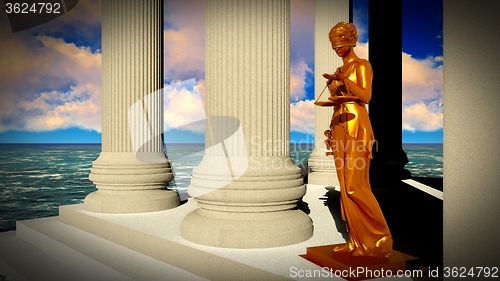 Image of Themis - lady of justice in court