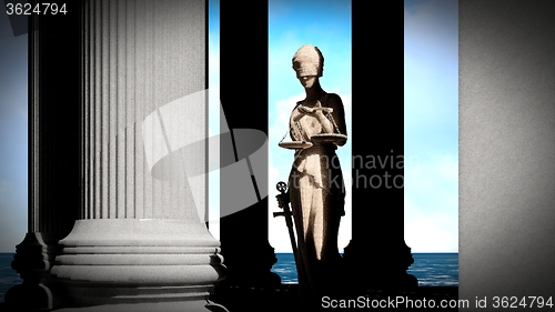 Image of Themis - lady of justice in court