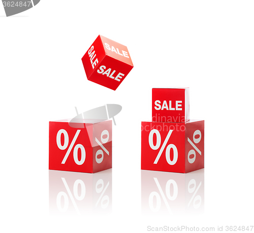 Image of set of boxes with sale and percent sign