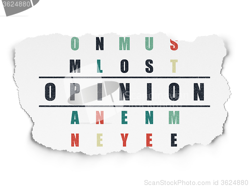 Image of Advertising concept: Opinion in Crossword Puzzle