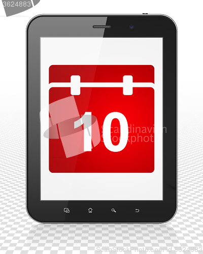 Image of Time concept: Tablet Pc Computer with Calendar on display
