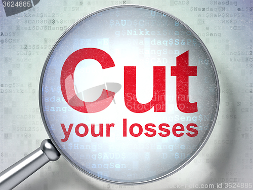 Image of Business concept: Cut Your losses with optical glass