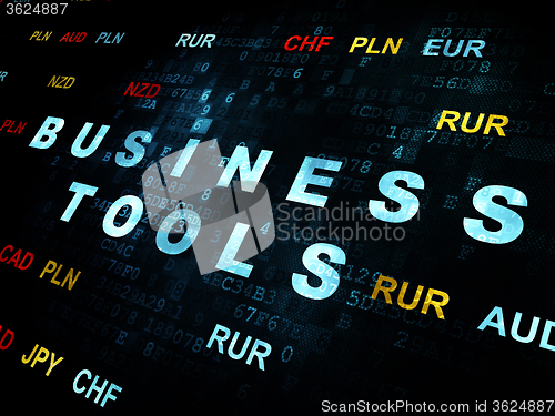Image of Finance concept: Business Tools on Digital background