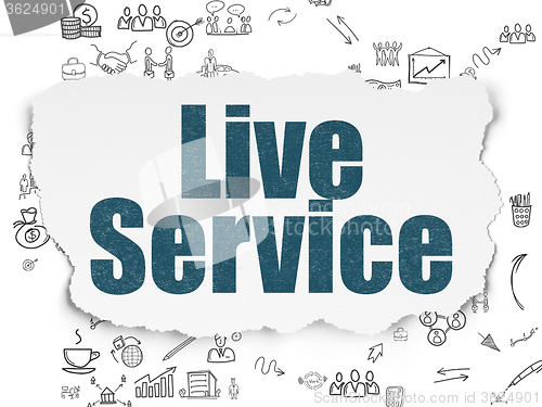 Image of Finance concept: Live Service on Torn Paper background