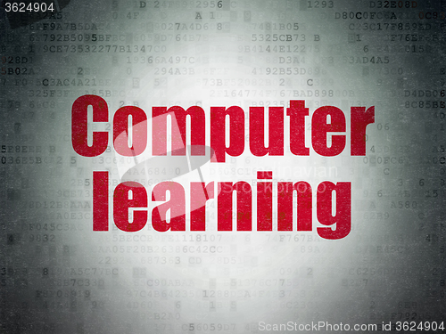 Image of Studying concept: Computer Learning on Digital Paper background