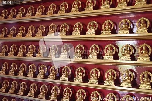 Image of Rows of buddhas