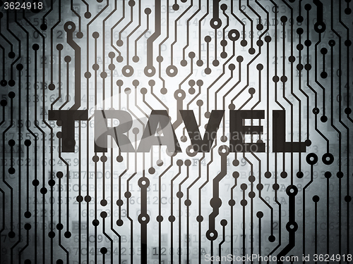 Image of Holiday concept: circuit board with Travel