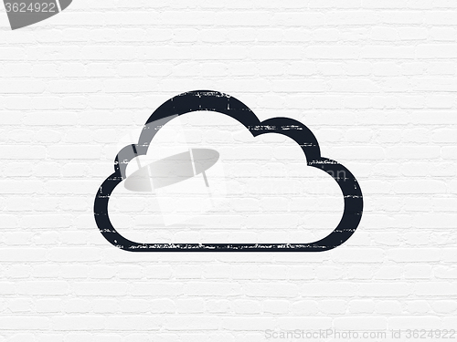 Image of Cloud computing concept: Cloud on wall background