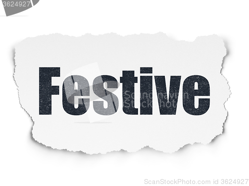 Image of Holiday concept: Festive on Torn Paper background